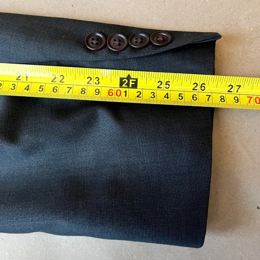 Nautica Mens Size 46‎ L W40 Sport Coat Blazer Black Three Button Classic Pockets